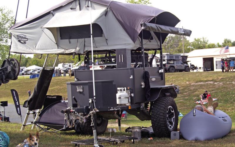 There were some strange appearing vehicles camped at Big Brutus over the Big Iron week-end. The above trailer had a kitchen, electricity from the sun and an upstairs bedroom. What else would a camper need?