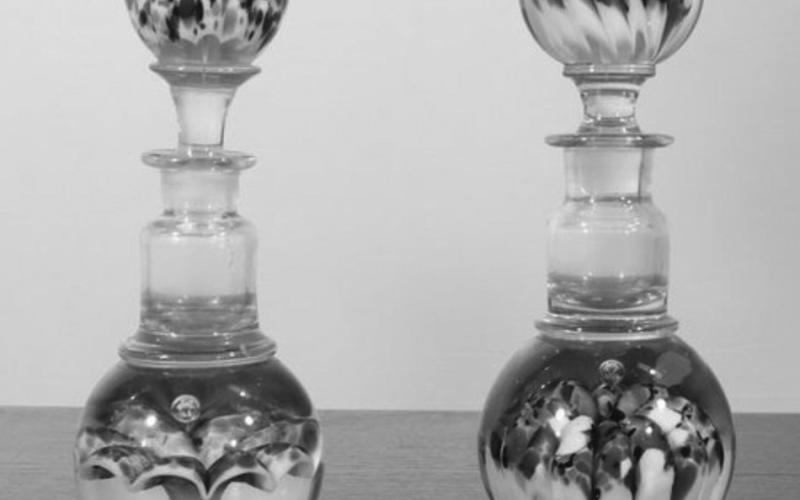 These paperweight inkwells demonstrate the unique glassmaking styles of Millville, New Jersey, and showcase the skill and creativity of their glassworkers. Photo Credit: Alderfer Auction Company