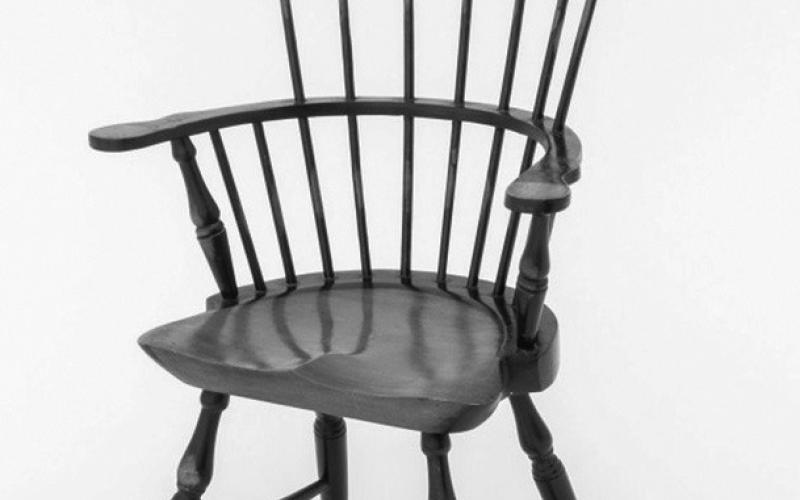 American Windsor chairs have been made in many sizes and shapes since the colonial years. As a salesman sample, this piece probably dates to about the turn of the 20th century. Photo Credit: Auctions at Showplace (c) 2026 by Cowles Syndicate Inc.