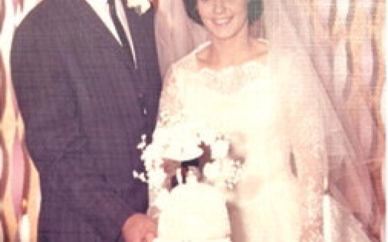 Floyd and Dixie Woods on their wedding day, September 26, 1965. They were married at the Columbus First Christian Church. The couple recently celebrated their 60th anniversary. Courtesy photo.