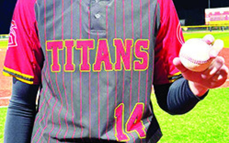 Columbus Titan Sophomore, Jonas Stover, is credited with the teams first home run of the season for his long shot over the right field fence at Girard, Monday night, in the game two, 4-11, Titan loss. The Girard home team took game one, 8-1, and the Titans fell to a 4-7 record on the season.