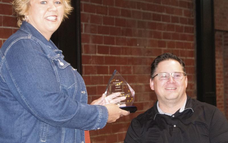 Cherokee County Economic Development Corporation Community Impact award was presented to Michelle Rickman by CCEDC President Brian Smith. The organization makes a tremendous impact by supporting local youth, law enforcement and anyone in need of a helping hand.