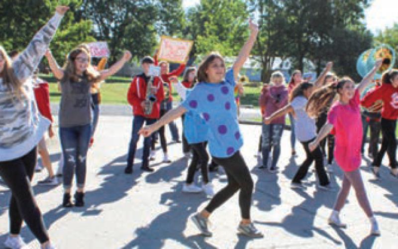 Cheerleaders from Columbus High School put on a pep rally for residents of Medicalodges recently. COVID restrictions at the facility have made it difficult for people to visit with residents. The rally was held to show the residents the community is thinking about them.
