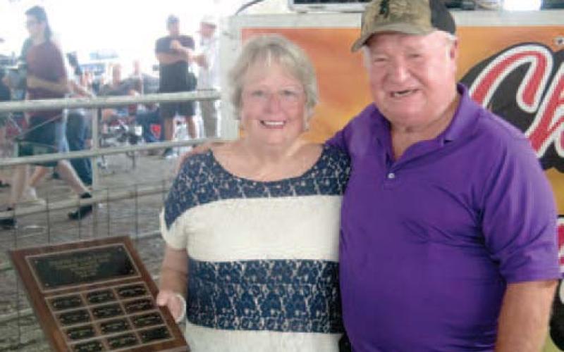 The Helping Hand Award was presented to Carla Karsten for her efforts in helping make the Cherokee County Fair what it is. The travelling award is presented by the Clark Hall family each year to fair volunteers of merit.