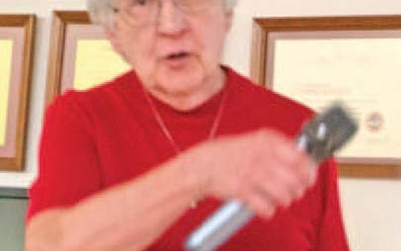 Local historian Ella Buzzard talked about the history of the Orphan Train in the United States