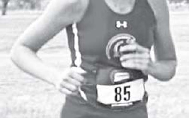 Lady Titan Eighth Grader, Sammi Ohmart, won first place in the Oswego Cross Country Meet, Thursday. The race was the first one held by the Oswego School District. Courtesy photo.