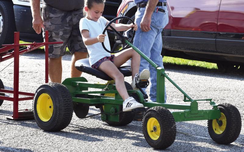 The annual Pedal Tractor Pull for youth was held Tuesday night of Fair Week. First place winners in each age division are qualified for the state pull.