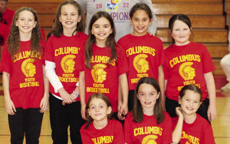 Members of the Columbus Youth Recreation Third Grade Girls Basketball Team