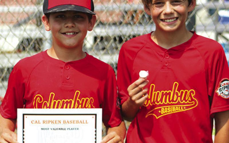 Blaze Bowman was named the MVP and Cord Saporito received the WOW Award for the Columbus Cal Ripken 12U All-Stars in the 2023 State Tournament Game 3 match-up with Cottonwood Valley at the Community Field Ballpark, Saturday. The visitors edged the local team, 5-3, in the pool game.