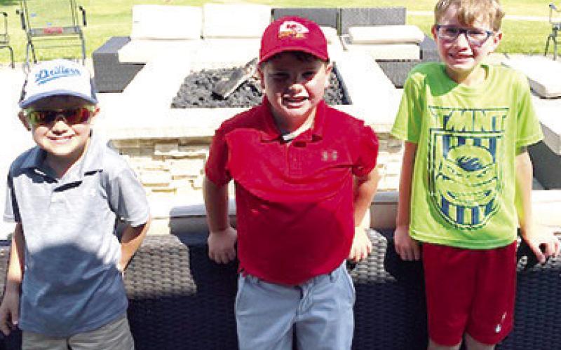 The Columbus Junior Golf Program held their post-clinic tournament, May 31, at the Brush Creek Golf Course. Winners in the boys 6-8 age division in order of finish are: Kooper Lucian, Kamden Sallee and Kasey Rowe tied for second. The team will start their summer travel schedule, Thursday in Oswego. Courtesy photo.