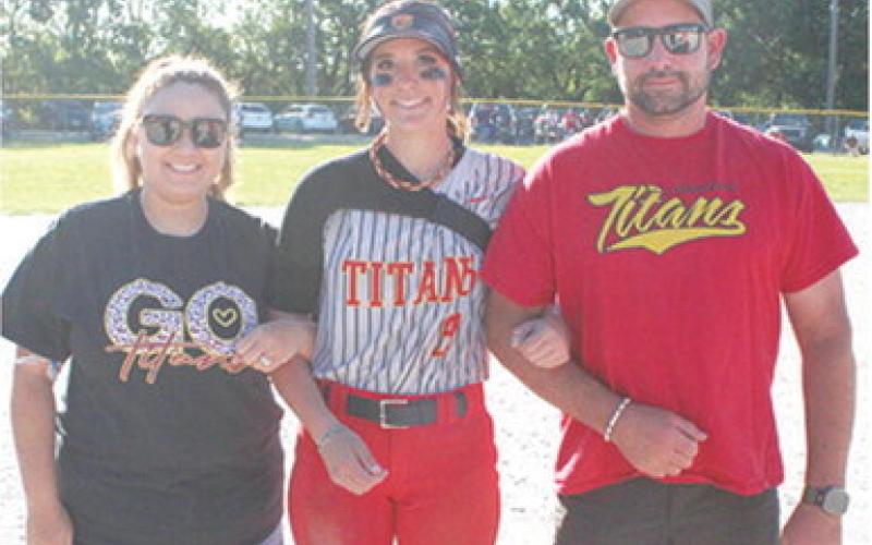 Lady Titan Senior, Adalie Grafel, was recognized on Senior Night at Rockette Field, May 11, during the double header split with Riverton. Adalie is a two-year member of the Lady Titan Softball Team. She was escorted by her parents Torye