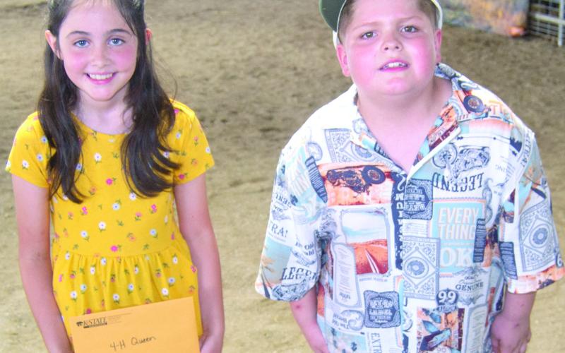 Fari royalty will be crowned Wednesday during Fair Week. Last year’s Queen and King were Addison Coke and Titus Woods, members of the Prairie Ramblers 4-H Club.
