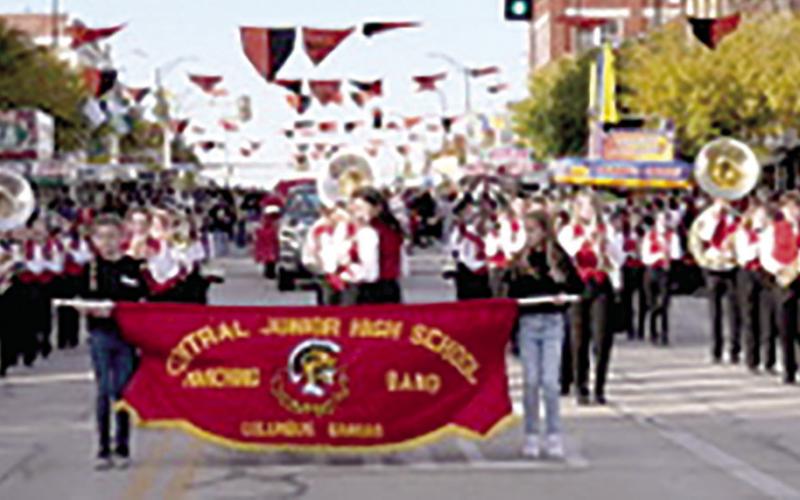 Central Junior High Marching Band traveled to Independence for the Neewollah Parade in October. The band spends much time rehearsing in order to represent Columbus at area events. Courtesy photo.