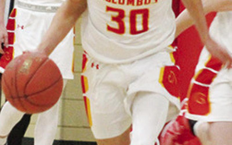 Titan Freshman, Drake Laurance, scored 20 points in the Columbus win at St. Paul, 63-43, Tuesday.
