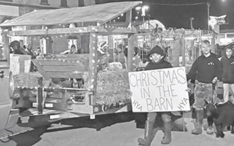 Live animals were a vital part of the Heritage Youth of America float in the annual Columbus Christmas Parade.