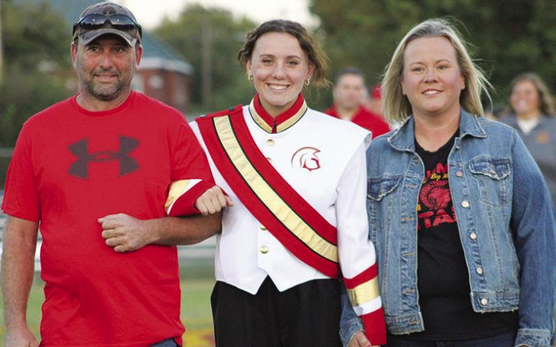 Lady Titan Senior, Katie Simpson, was recognized during Senior Night Ceremonies, October 13, at Titan Stadium. Katie is a four-year member of the Titan Band and the Lady Titan Volleyball Team. She was escorted by her parents, Darreld and Laura Simpson.