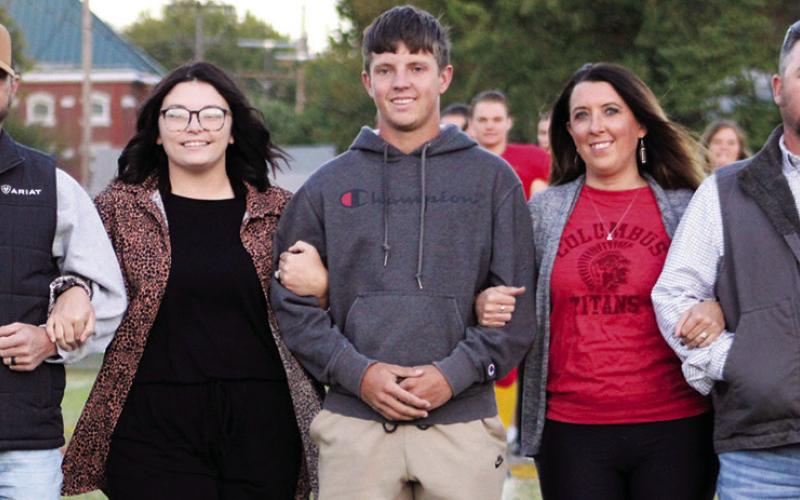 Titan Senior, Dallas Scott, was recognized during Senior Night Ceremonies, October 13, at Titan Stadium. Dallas is a two-year member of the Titan Soccer Team. He is the son of John and Cindy Hughes and Tim and Jessica Scott.