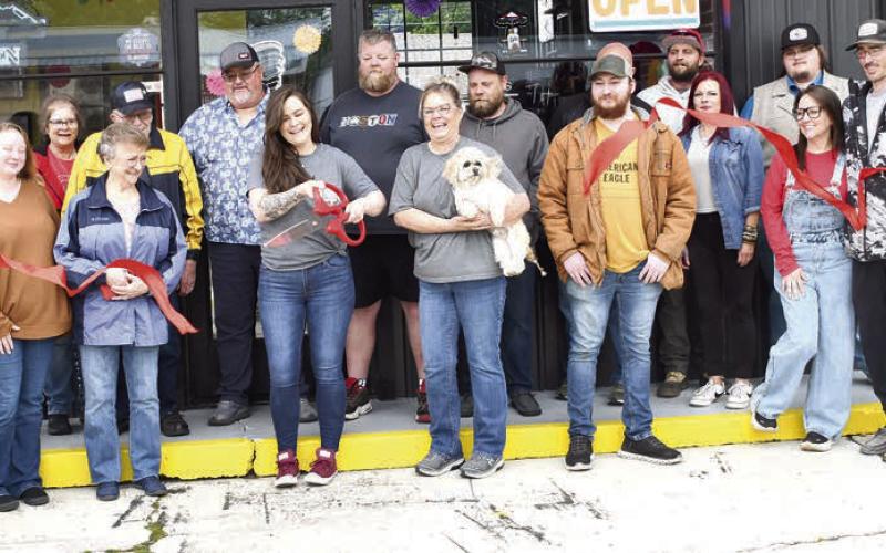 Many community members joined in the recent celebration and ribbon cutting for Baxter Springs liquor store, Twister Liquor. They are open and ready to serve the community. Photo by Tanya Woolsey.