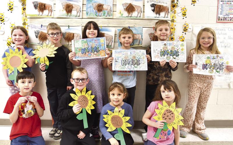 Columbus elementary classes celebrated Kansas Day recently. They created art pieces, played games and learned about the history of the state. One popular craft was the state flower, the sunflower.