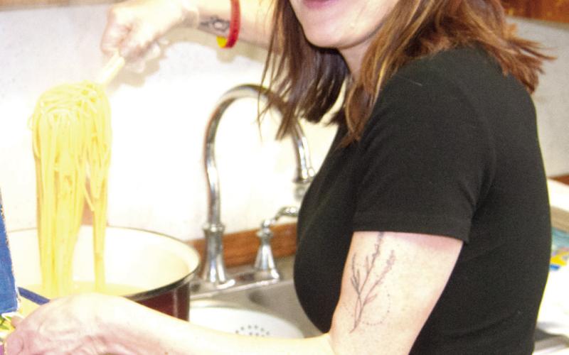 Lots of spaghetti was consumed Saturday at the Jon Tavernaro benefit as the community center was filled to capacity most of the day. Jen Tavernaro was busy in the kitchen cooking spaghetti most of the day.