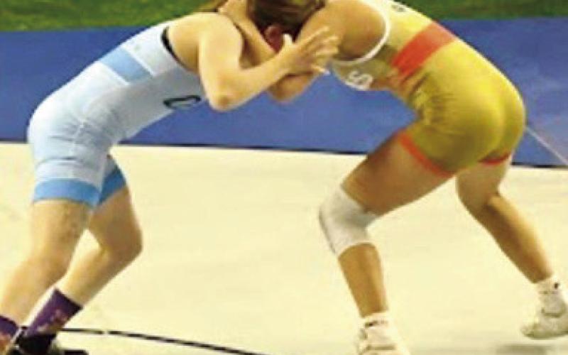 Addison Saporito in action at the 2023 USA Wrestling USMC Junior Nationals in Fargo, North Dakota, July 25. Courtesy Photo.