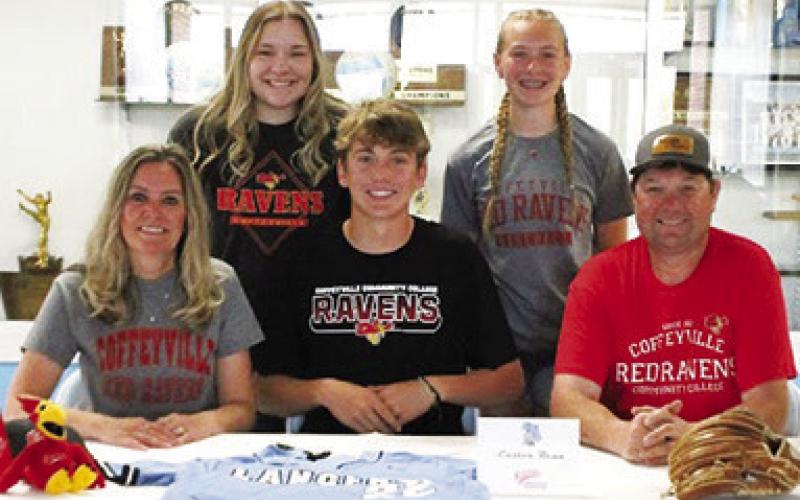 Easton Renn, Southeast Senior, signed a letter of intent to play baseball at Coffeyville Community College. Witnessing the signing at Southeast High School are his parents, Suzanne and Clifford Renn and sisters, Kendyl and Mckenna Renn. Courtesy Photo.