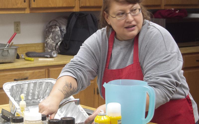 A fundraiser for Eva Maxton was held recently. Maxton will be needing additional cancer treatment and all proceeds will go to help offset the costs. Sam Hall was working clean up duty. News Report photo by Shawn Churchill.