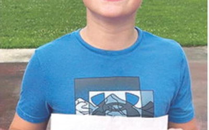 Weston Patton took first place in the 7-12 age division of the free throw contest sponsored by Columbus Recreation at the Freedom Fest celebration, June 27, at the City Park. Courtesy photo.