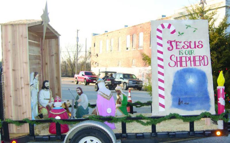 The first Cherokee County Christmas parade of the season was Sunday, December 1 in Scammon. One of the floats in the parade was entered by the First Presbyterian Church of Scammon.
