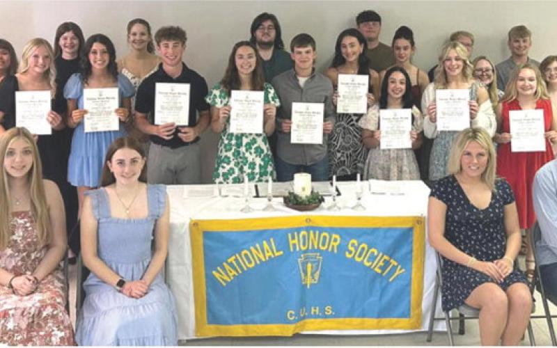 Columbus High School Honor Society chapter held inductions of new members recently. Nine new members received certificates commemorating their achievment. Courtesy photo.