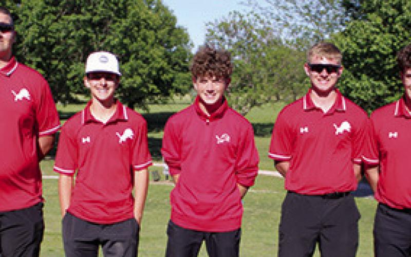 The Baxter Springs Lion Golf Team won their fourth straight tournament at the Columbus Invitational, Thursday, at the Brush Creek Golf Course. The event had been postponed and was a make-up for the CNC League Teams. Team members with Head Coach Art Roberts are Gunnar Conrad, Colt McCoy, Ethan McCoy, Josh Beeler, Landon Atiknson, and Cole Parrish.