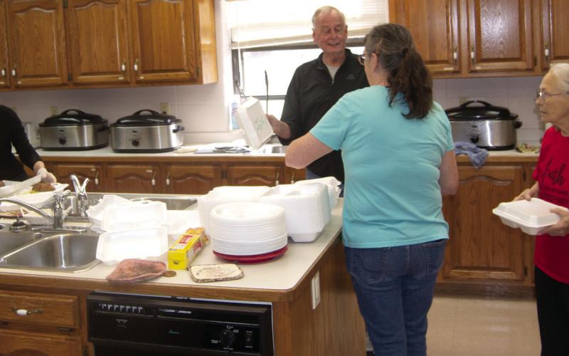 Members of the Baxter Springs Methodist Church recently held a baked potato bar fundraiser. The event drew a large amount of customers.