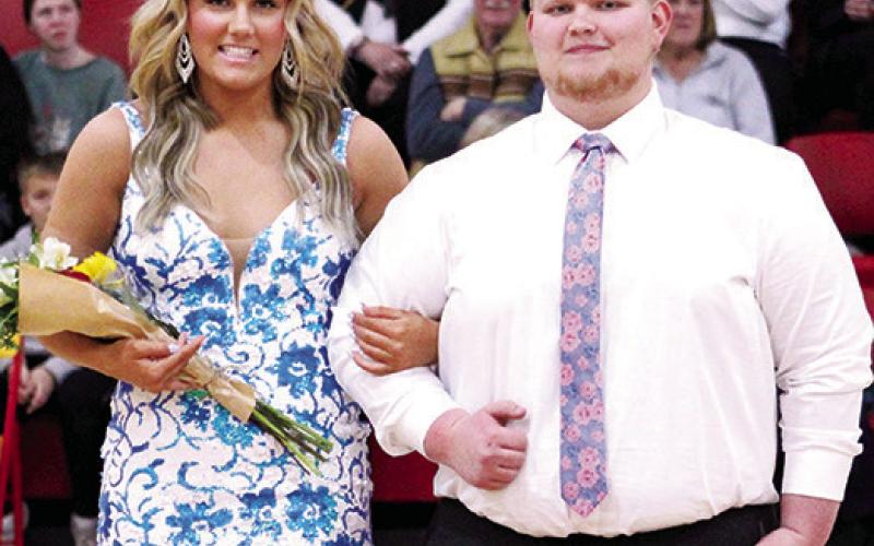 Seniors, Kenadie Carter and Maddox Ochsner were members of the 2025 Winter Homecoming Court crowned during the basketball games at the CUHS Gymnasium, Friday.