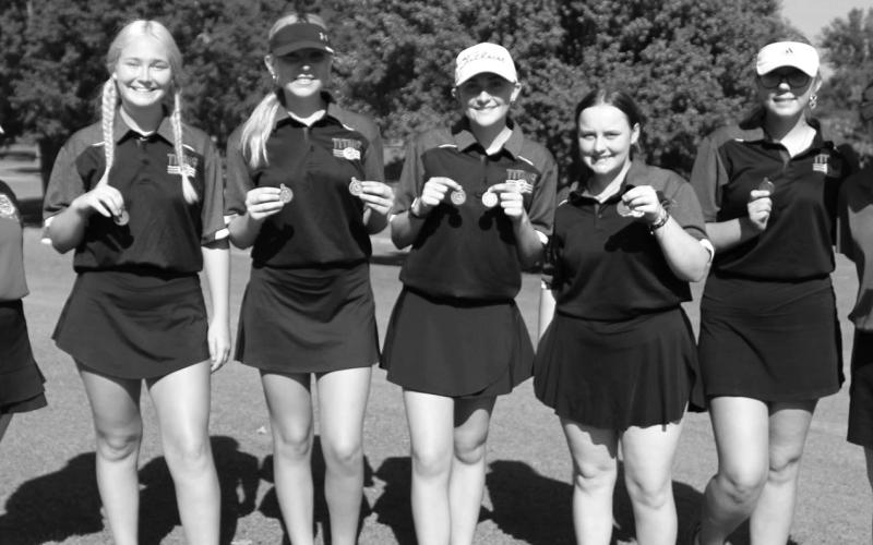The Lady Titan Golf Team took first place in the Columbus Invitational Golf Tournament, Thursday, at the Brush Creek Golf Course in a one stroke win over St. Mary’s-Colgan in CNC League play. Team members are: Amory Neely, Suzan Crowe, Reese Grundy, Mallory Thompson, Emily Buffington, Anna Head, and Natalie Wary. Jaiden Campbell not pictured.