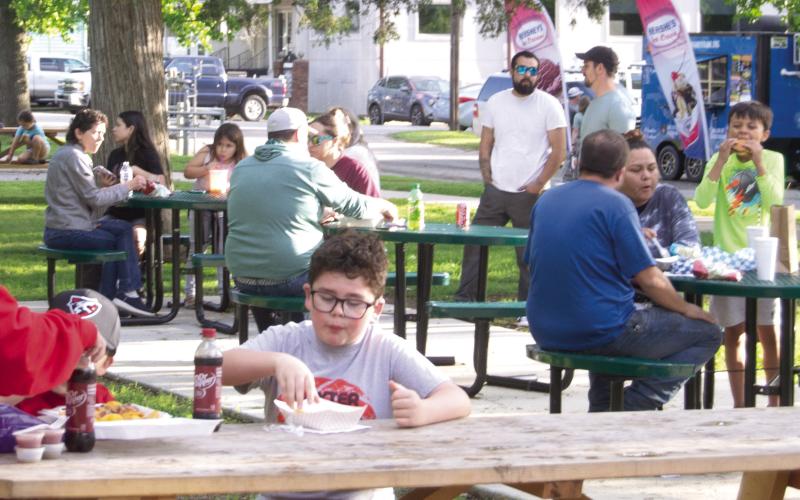 A large crowd attended Cowtown Days with the food truck buffet supplying the cuisine and the tables placed around the Baxter Springs Library for a picnic like atmosphere.