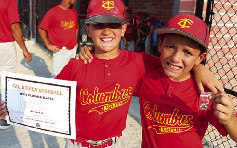 Briggs Johnson was named the MVP and Lucas Haviland received the WOW Award in the Game 4, elimination bout of the Kansas Cal Ripken 8U State Tournament, Saturday afternoon at the Community Field Ballpark. Frontenac was the winner of the contest, 13-6.