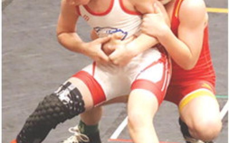 Baylor Bowman, placed third in the Battle for the Belt in Mulvane, Saturday. Baylor is shown at a tournament in Independence in January. Courtesy photo.