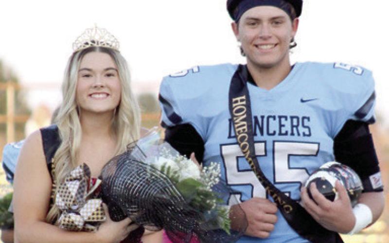 Southeast High School had their Homecoming ceremony September 29 during the varsity football game against Pleasanton. Senior Kinzey Cassidy was chosen as the 2023 Homecoming Queen and Senior Blayke Logan was named the Homecoming King. They were crowned by last year’s Queen and King, Zoey Tavernaro and Landon Cole. Kaylee Renn and Remi Dutton assisted with the coronation. Courtesy photo.