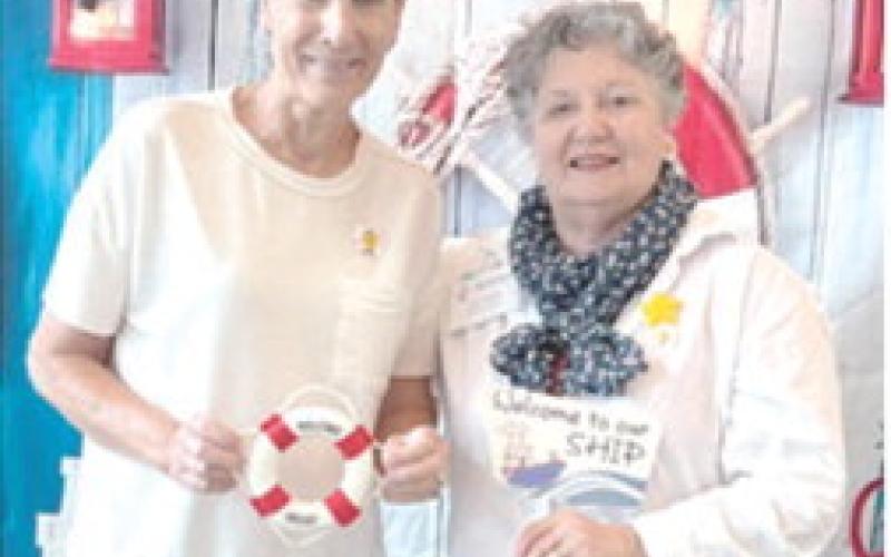 Lisa Howard and Toni Spieth gave a presentation about the June 5-7 PEO convention at the June meeting of Chapter V PEO.