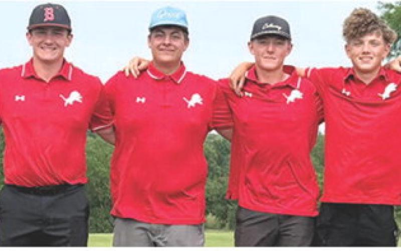 The Baxter Springs High School not only hosted the Kansas Class 3A Regional Golf Tournament, they placed third and earned a trip for the team to the state tournament. Team members are: Colt McCoy, Landon Atkinson, Jarrett Lawson, Riley Daniel, Ethan McCoy, and Cole Parrish. Courtesy photo.