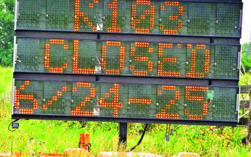 Signs are already posted noting the road closure on K103.