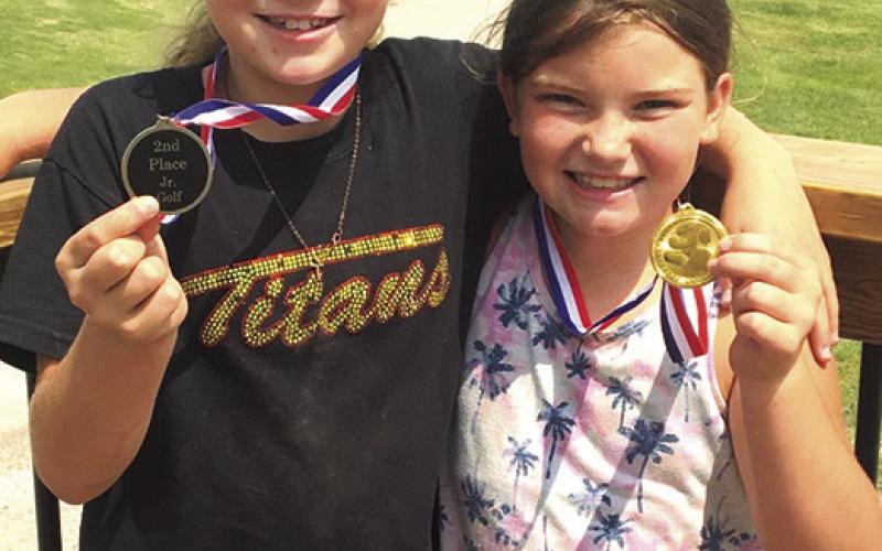Lyndee Smiley took second place behind sister Alaina Smiley in the girls 9-11 age group at the Parsons SEK League Junior Golf Tournament, Thursday, at the Katy Golf Course in Parsons. Courtesy Photo.