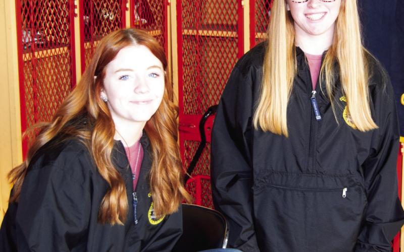 Columbus High School Future Farmers of America held their annual breakfast a bit late this year because of bad weather. The group had good turnout. Hannah Johnson and Gracie Hall greeted those attending with a cheerful smile.