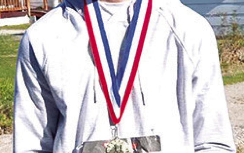 Easton Long won first place in the 14-18, boys age group of the Lady Titan Volleyball Fundraiser 5K Run, April 20. Easton had the fastest time for a male runner at 24:51 minutes. Courtesy photo.