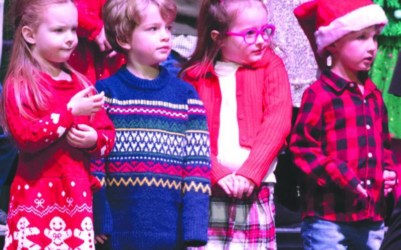 Park Pre-Kindergarten students were dressed in holiday colors for their annual Park School Christmas Program.