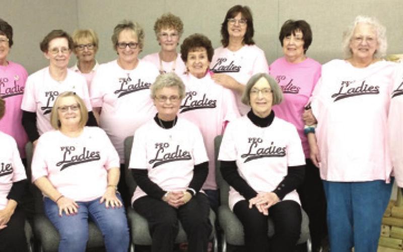 Members of the Baxter Springs Chapter BT of the P.E.O. Sisterhood wore their new shirts to their recent meeting. Those attending included (not in order) Bobbi Woods, DeAnne Binns, Phyllis Abbott, Vicki O’Neal, Toni Wolkar, Lawana Binns, Barbara Nelson, Judy Brewster, Alma Cook, Linda Crotts, Mary Kirkpatrick, Gayla Rydberg, Sue Commons, Betty Karnes, Sandra Cook, Brenda Locke and non-resident member, Kay Harper.