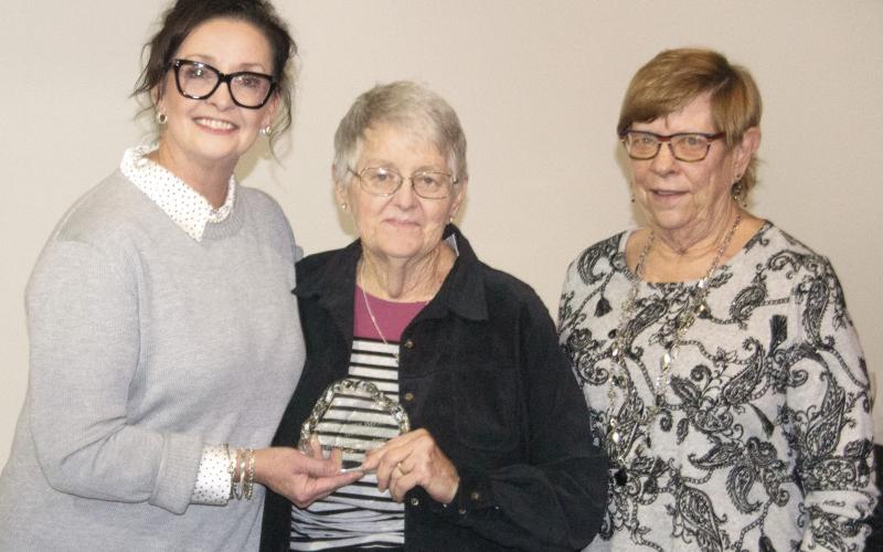 The Columbus Chamber of Commerce Community Impact Award was presented to the Methodist Church Thrift Shop at the Chamber’s annual dinner January 29. In presenting the award, Rebecca Spooner said, “the shop does so much for this community and brings in people from all over to shop.” Accepting the award were Judy Leighty and Anita Davolt.