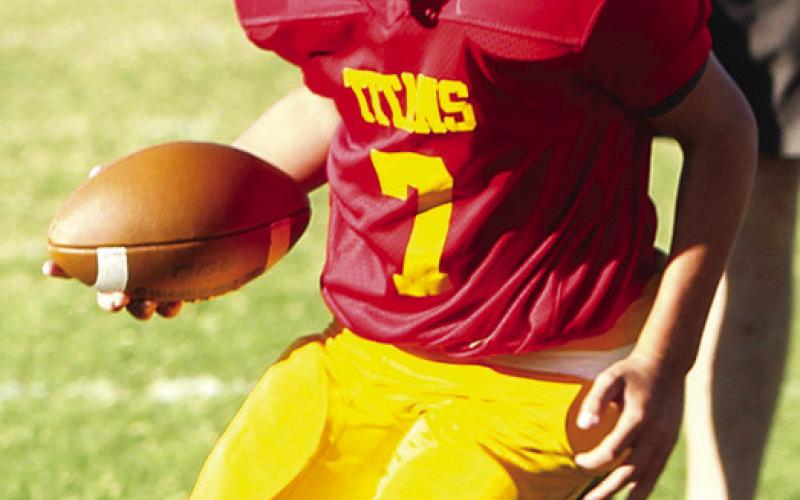 Titan Briggs Johnson scored for Columbus in the 6-20 loss in Frontenac, Saturday. The Titans earned a spot in the playoffs against Independence, Sunday at 2 p.m. Photo courtesy of Kristin Sharp.
