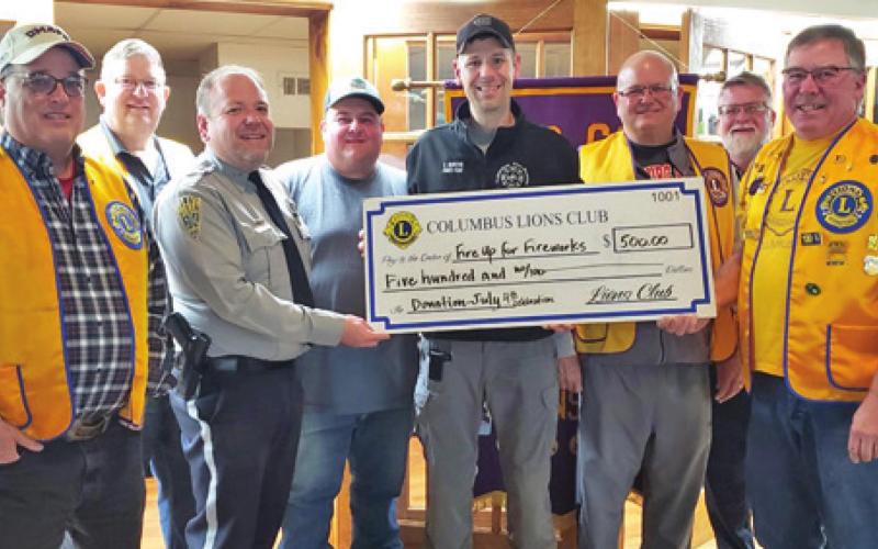 A donation from the Columbus Lions Club