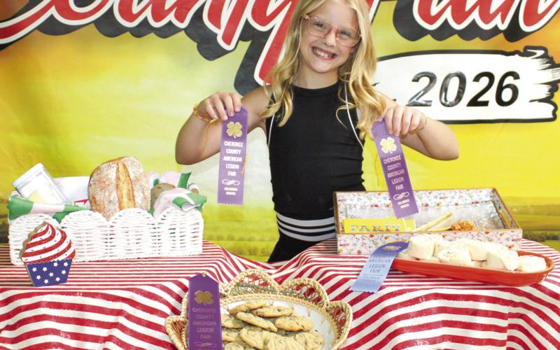 Cookies and breads were among the entries of Amyx Evans at the foods show held July 6.